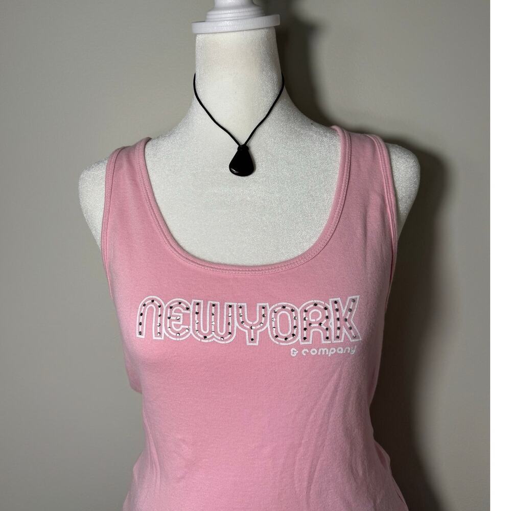 Y2K Pink Bedazzled New York & Company Tank Top Size M